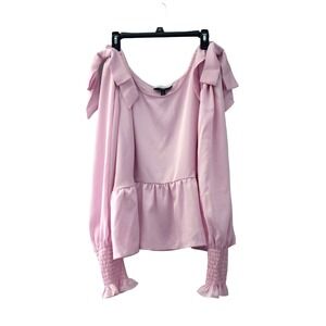 ELOQUII Elements Women's Top Size 24 Kawaii Princess Pink Fairy Core Boatneck